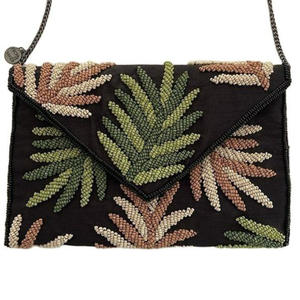Sacs de voyage pour femmes de style bohème indien, faits à la main, brodés, avec perles de verre, carrés, couleurs mélangées, ART INDIAIS EXOTIQUE - Product Image 1