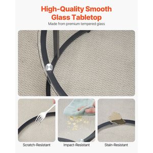 Modern Nesting Coffee <b>Table</b> Set of 2 23.6 in Glass End <b>Side</b> <b>Tables</b> for <b>Small</b> Places Night Stand <b>Side</b> <b>Tables</b> for Living Room - Product Image 4