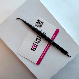แหนบดัดขนตาปลายโค้งยาว สแตนเลสสตีล  ปลายเรียบ  สำหรับต่อขนตา - Product Image 1