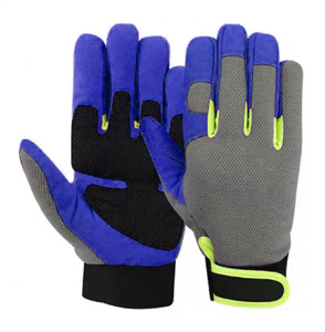 ถุงมือช่างหนังสังเคราะห์เสริมแรงคุณภาพพรีเมียม ป้องกันแรงสั่นสะเทือน ป้องกันมือและแขน สำหรับงานอุตสาหกรรม - Product Image 5