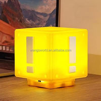 Lampe de chevet USB rechargeable LED mignonne en forme de point d'interrogation et d'exclamation avec son, lumière Mario, cadeau, lampes de table pour enfants
