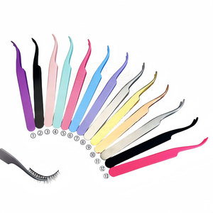 Pinzas para Pestañas de Acero Inoxidable con Punta Serrada, Duraderas, de Alta Calidad, para Uso en Salones de Belleza, Juego de Herramientas para Estilizar Pestañas, Logotipo Personalizado - Product Image 2