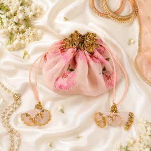 Bolso étnico Potli para mujer con bordado floral, monedero con cordón para novias, bolso de diseñador para fiestas de boda, para mujeres y niñas - Product Image 2