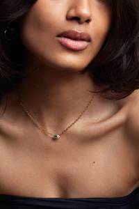 Women's 14K Yellow Gold IGI Certified Pear Cut Diamond 3x6mm <b>Link</b> Chain Pendant Necklace Trendy Everyday Wear Customized Gift - Product Image 2