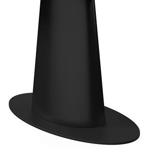 Table de salle à manger moderne pour cuisine et restaurant, plateau ovale en MDF avec bordure dorée, base en métal avec revêtement écologique. - Product Image 6