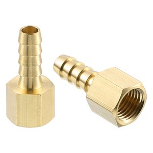 Raccords de tuyau en laiton 1/4 NPT femelle, raccord cannelé 5/16 pouces, adaptateur hexagonal égal, connecteur basse pression, résistant aux UV, flexible - Product Image 2
