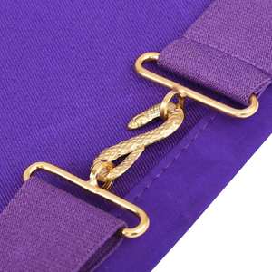 Ensemble d'accessoires de régalia maçonnique de qualité supérieure Rite de York, Chevaliers Templiers, Conseil Royal Arche : Tablier, Épingle à cravate, Boutons de manchette - Product Image 4