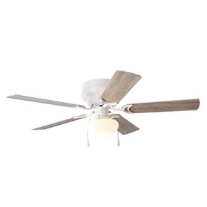 Ventilateur de plafond à profil bas de 52 pouces avec kit d'éclairage LED, 5 pales, moteur DC, blanc - Product Image 3