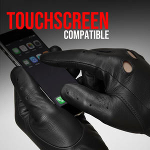 Guantes de Motociclismo Samroz, Cuero Genuino de Alta Calidad, Transpirables, Ecológicos, con Pantalla Táctil, Antideslizantes, Forro de Nailon en la Muñeca - Product Image 6