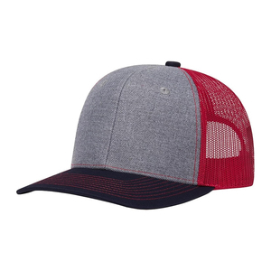 Gorra Trucker Unisex de 6 Paneles, Gris y Roja, con Malla Trasera, Ajustable, Estilo Casual de Béisbol para Adultos, Primavera/Verano, con Bloques de Color - Product Image 1