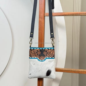 Bolso bandolera de vaquera occidental para mujer, bolso de cuero de vaca genuino cosido a mano para móvil, bolso bandolera bohemio occidental - Product Image 4