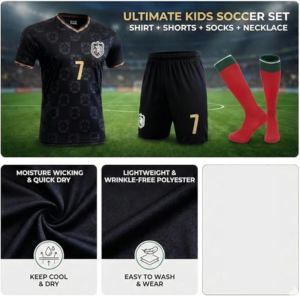 Conjunto de Camiseta de Fútbol |   Conjunto de Uniforme con Camiseta, Pantalones Cortos y Calcetines para Hombres, Niños y Niñas, para la Escuela, Deportes, Entrenamiento y Partidos - Product Image 4