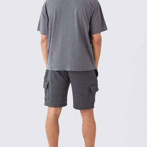 Shorts d'été décontractés pour hommes, personnalisés, en tissu de coton, avec poches cargo, respirants, taille élastique, légers, pour l'entraînement - Product Image 5