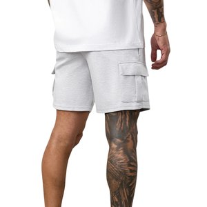 Mens Light Grey Travel Cargo Shorts Casual <b>Athletic</b> Gymwear Utility Pocket Workout Summer Activewear Shorts - Product Image 4