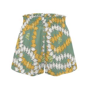 Pantalones Cortos Deportivos de Cintura Alta para Mujer, con Estampado de Hojas de Maile, Personalizados Bajo Demanda, para Verano - Product Image 4