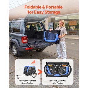 Remorque de vélo pliable pour chien, capacité de 30 kg, chariot pour animaux à dégagement rapide, porte-bagages pour vélo pour chiens de petite et moyenne taille - Product Image 6