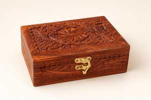 Affordable Wooden <b>Memory</b> <b>Box</b> for Jewelry, Special Gifts, Wedding Keepsakes and Personal Treasures with Elegant Decorative Carved - Product Image 3