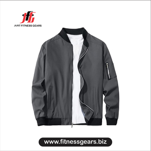 <b>Light</b> blue casual bomber <b>jacket</b> Men's autumn wear <b>jacket</b> Windproof bomber <b>jacket</b> for men Zipper closure men's <b>jacket</b> - Product Image 1