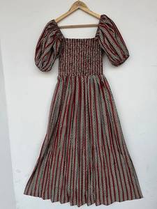 Women's Girls' Pure Cotton Maxi Dress Indian Block Print Casual Summer Evening Party Trendy New Wholesale Long Midi Dress - Product Image 5