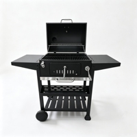 Barbecue en acier inoxydable pour l'extérieur, barbecue au charbon de bois avec table latérale pour le camping en plein air, les barbecues, les pique-niques et la maison