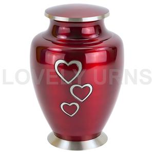 Urna Funeraria de Latón Blanco Loving Hearts con Capacidad de 200 Pulgadas Cúbicas, Estilo Americano - Product Image 5
