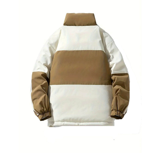Chaqueta de invierno para hombre con bloques de color, cuello alto, cremallera, cortavientos, gruesa, informal y holgada - Product Image 2