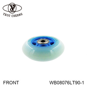 Rueda de Patinaje YEOU CHERNG WB08076LT90-1, Núcleo Azul, Vista Trasera Transparente Azul - Product Image 3
