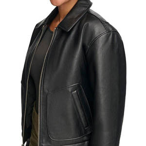 Chaqueta de Cuero para Mujer, Última Moda, Nuevo Diseño, Chaqueta de Cuero Informal con Cierre para Invierno, Chaquetas para Mujer - Product Image 3