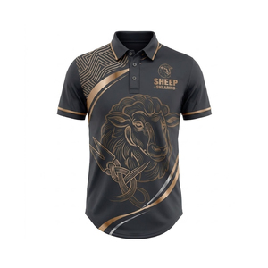 Polo personnalisé pour la tonte des moutons avec design à longue queue, impression par sublimation, fabrication OEM de haute qualité - Product Image 1