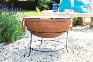 Brasero de luxe en cuivre, bol chauffant extérieur, centre de table de jardin en métal artisanal de qualité supérieure, ornement décoratif pour patio, pour usage exclusif - Product Image 3