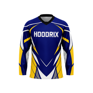 Maillots d'équipe de hockey sur glace professionnels, impression par sublimation, tissu en maille polyester anti-rétrécissement, logos brodés en twill. - Product Image 3