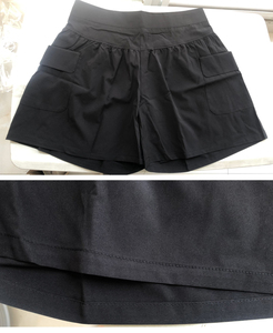 High Waist Pleated Cotton Skorts Solid Color Casual <b>Women's</b> <b>Shorts</b> With Pockets Elastic Waist Loose Fit Breathable Knitted - Product Image 6