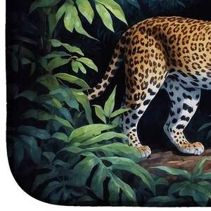 Leopard Print Absorbent Dish Drying Mat <b>Pad</b> 14 X 21" Multicolor Jungle Kitchen Counter Dish Drainer <b>Nighttime</b> Jungle Dish Mat - Product Image 3