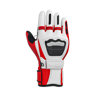 Gants de course économiques en cuir pour cyclisme, durables, coupe-vent, à doigts complets, fermeture auto-agrippante, vente en gros, fabricant OEM - Product Image 1