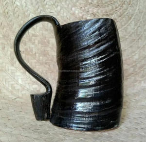 Chope en corne de buffle faite à la main tasse Viking sculptée Style guerrier nordique corne à boire de vache pour les fêtes religieuses artisanat naturel FWE - Product Image 2