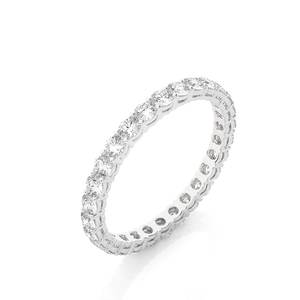 Round Cut Lab Created Diamond Adjustable Band Yellow Rose Gold Plated Classic Jewelry Synthetic Diamond Ring From Manufacturer - Product Image 3