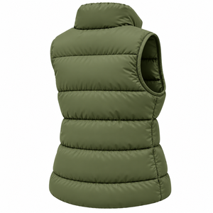 Chaleco Acolchado de Alta Calidad para Mujer, Sin Mangas, con Cuello Alto, para Invierno, Color Sólido, Personalizable - Product Image 4