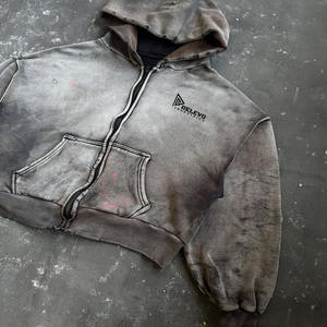 Hoodie personnalisé pour homme, en polaire unie, 100% coton, à manches longues, effet délavé, chaud et doux - Product Image 5