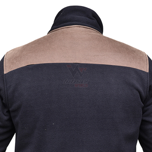 Vestes polaires de chasse Safari bleu foncé à fermeture éclair intégrale, avec panneau contrastant aux épaules et poches latérales, pour homme, hiver, pour activités de plein air - Product Image 6