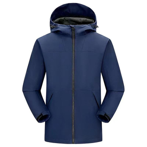 Men's Custom Long Hooded Bomber <b>Jacket</b> Windproof <b>Waterproof</b> Eco-Friendly Breathable Outdoor Full Zip Softshell Spring 3D Print - Product Image 1