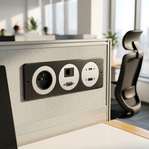 <span class=keywords><strong>Prise</strong></span> de courant de bureau modulaire à trois positions avec écran intégré, module multimédia personnalisable, <span class=keywords><strong>prise</strong></span> de courant intégrée - Product Image 2