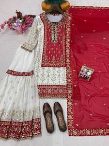 Realza la Belleza de tu Armario con este Conjunto de Salwar Kameez Recién Lanzado para Mujer - Estilo Moderno para Fiestas - Product Image 4