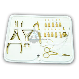 ชุดอุปกรณ์ต่อผมทำจากสแตนเลสสีทองชุดเครื่องมือสำหรับต่อผมทำโลโก้ตามสั่ง - Product Image 5