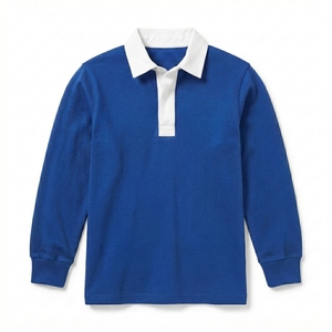 Polo de rugby à manches longues pour homme personnalisé, logo personnalisé de haute qualité, 100% coton, maillots de rugby unis - Product Image 1