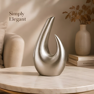 Jarrón de Aluminio Esculpido de Lujo con Diseño de Cuerno Curvo |   Base Estable y Duradera con Acabado Mate, Decoración Moderna para el Hogar - Product Image 4