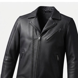 Men's <b>Real</b> <b>Leather</b> Motorcycle <b>Jacket</b> Genuine Cowhide Classic Biker <b>Jacket</b> Heavy Duty Full Zip Casual Winter Outerwear <b>Jacket</b> - Product Image 6