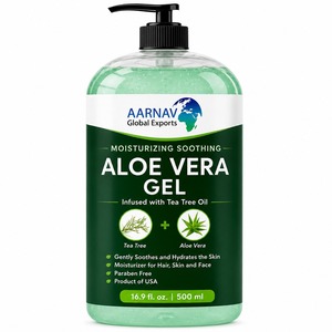 AARNAV Aloe Vera Gel with Tea <b>Tree</b> Oil 500ml Moisturizing Soothing for <b>Face</b> Skin Hair Paraben Free USA Made - Product Image 1