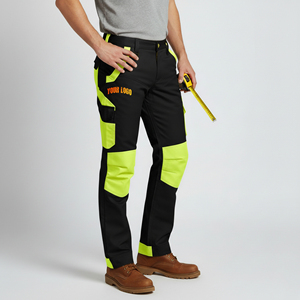 Pantalon de sécurité pour homme à haute visibilité CLASSE 2, imperméable, avec bande réfléchissante LED, logo personnalisé, style hip-hop en coton - Product Image 1