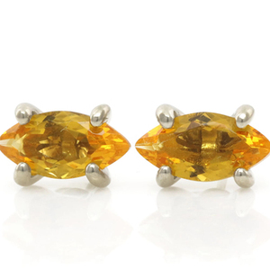 2026 Arrival Eye Shape <b>Stud</b> Solid 925 Sterling <b>Silver</b> Natural Citrine Marquise Faceted Cut Gemstone Dainty Earrings Fine Jewelry - Product Image 2