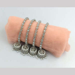 Jewelemarket Silver Plated White Fine Jewelry <b>Set</b> with Crystal Stone and <b>Pearls</b> 2.6 Bangles 11151741WH - Product Image 1